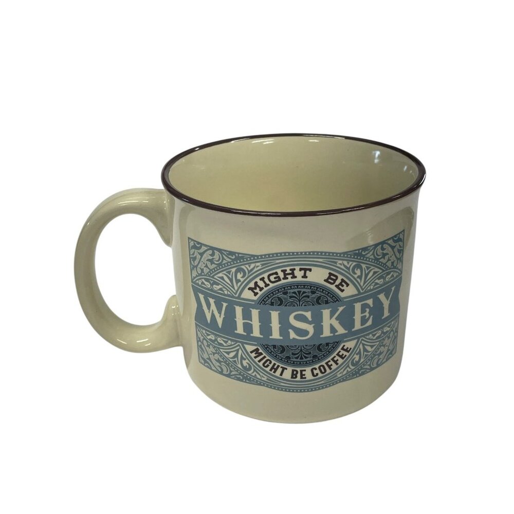 Open Road Mug Cream 20oz‎ Ceramic Whiskey Coffee Quote